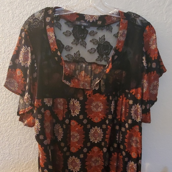 Curvy sense size 1x beautiful women fall top - Picture 4 of 8